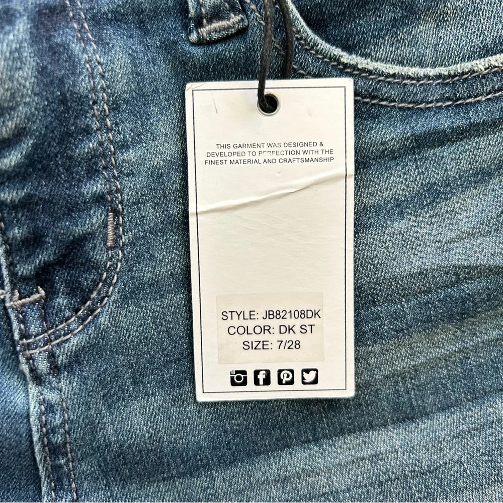 JUDY BLUE Women’s Mid Rise Skinny Fit Jeans Exclusive Modern Distressed 7/28 NWT